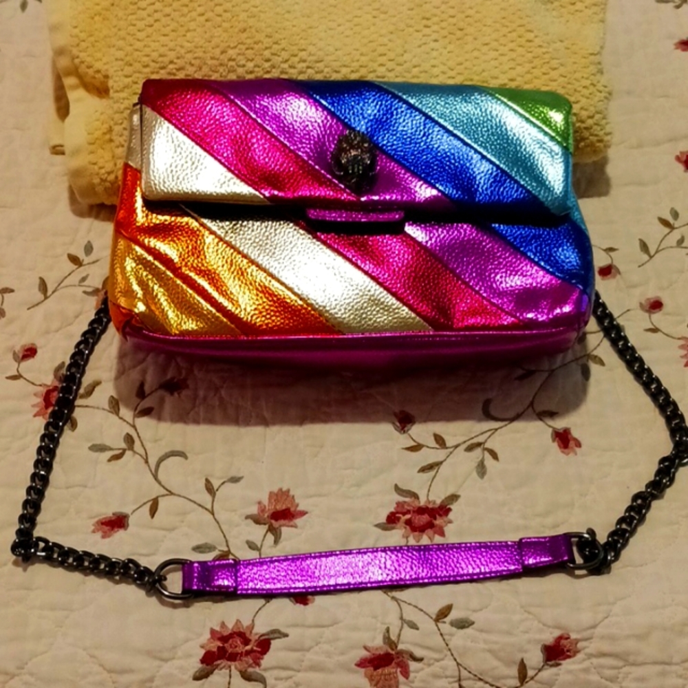 Metallic rainbow eagle head crossbody bag